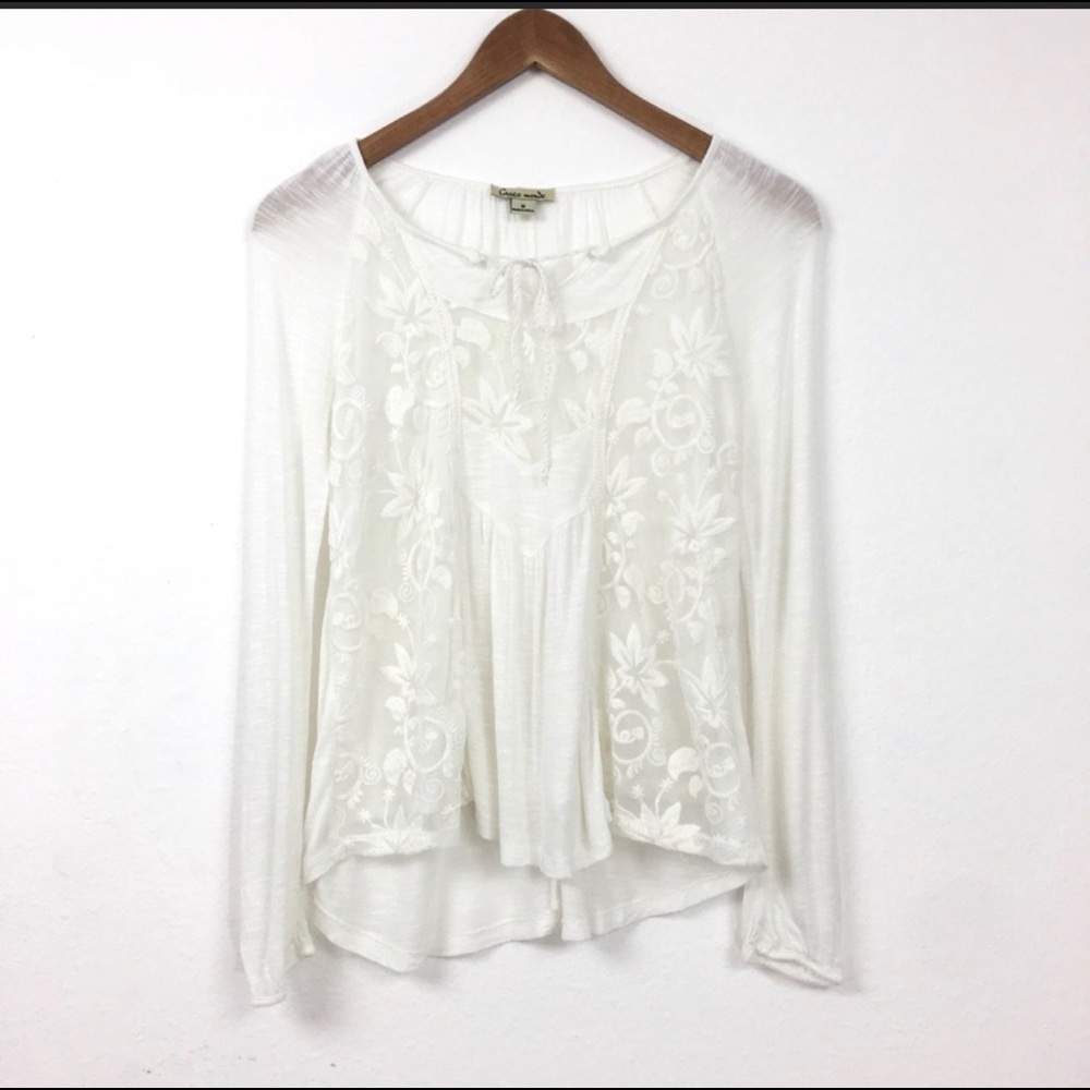 Haute Monde | Lace Mesh High Low Pheasant Top